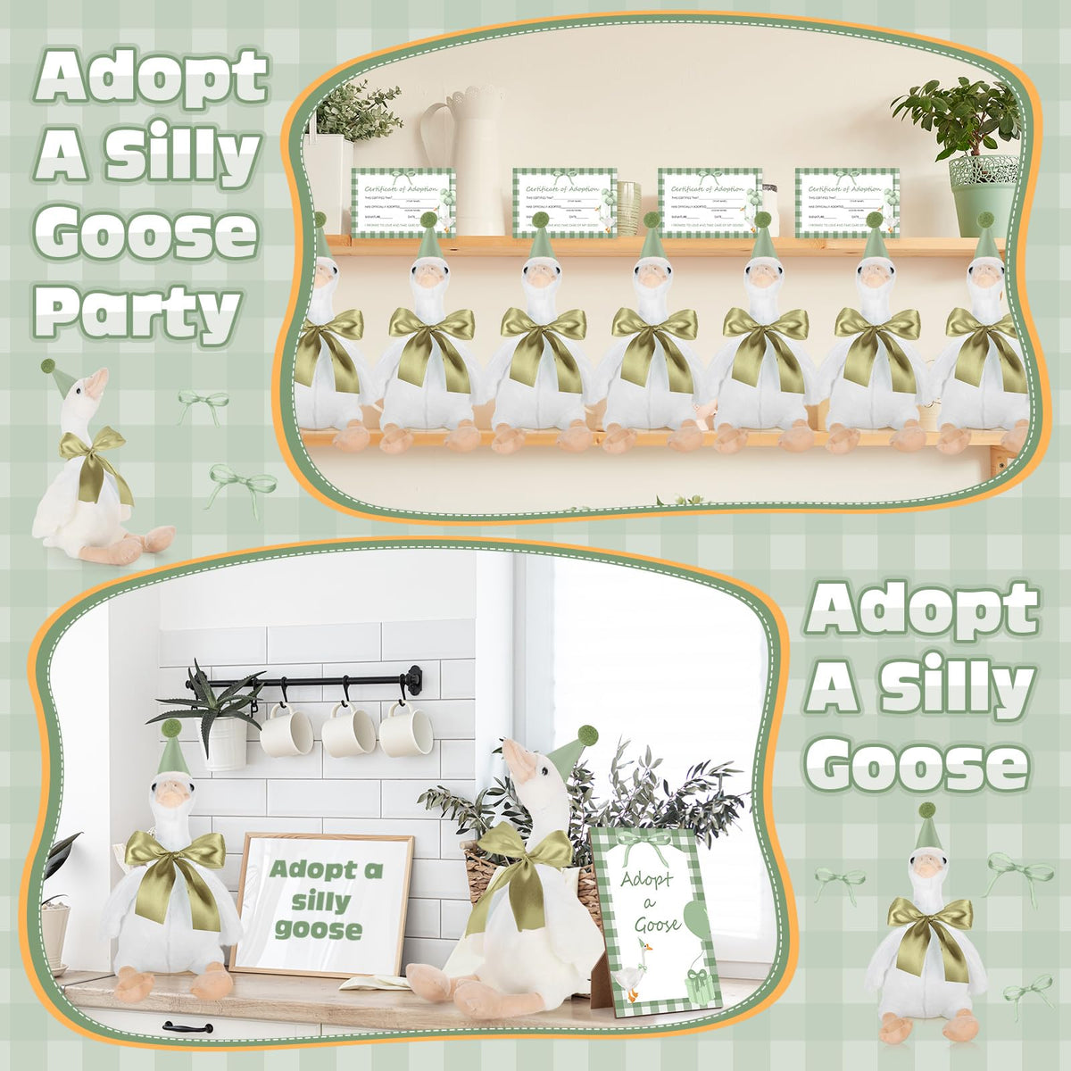 Giftlyze green bow ribbon ties the theme together for lush decor