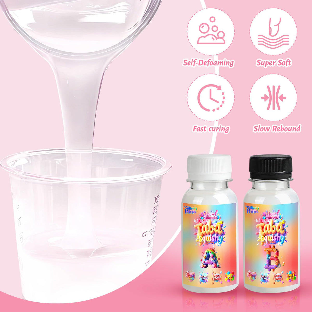 GiftmiyHime Taba Squishy Set color essence bottle for vibrant blends.