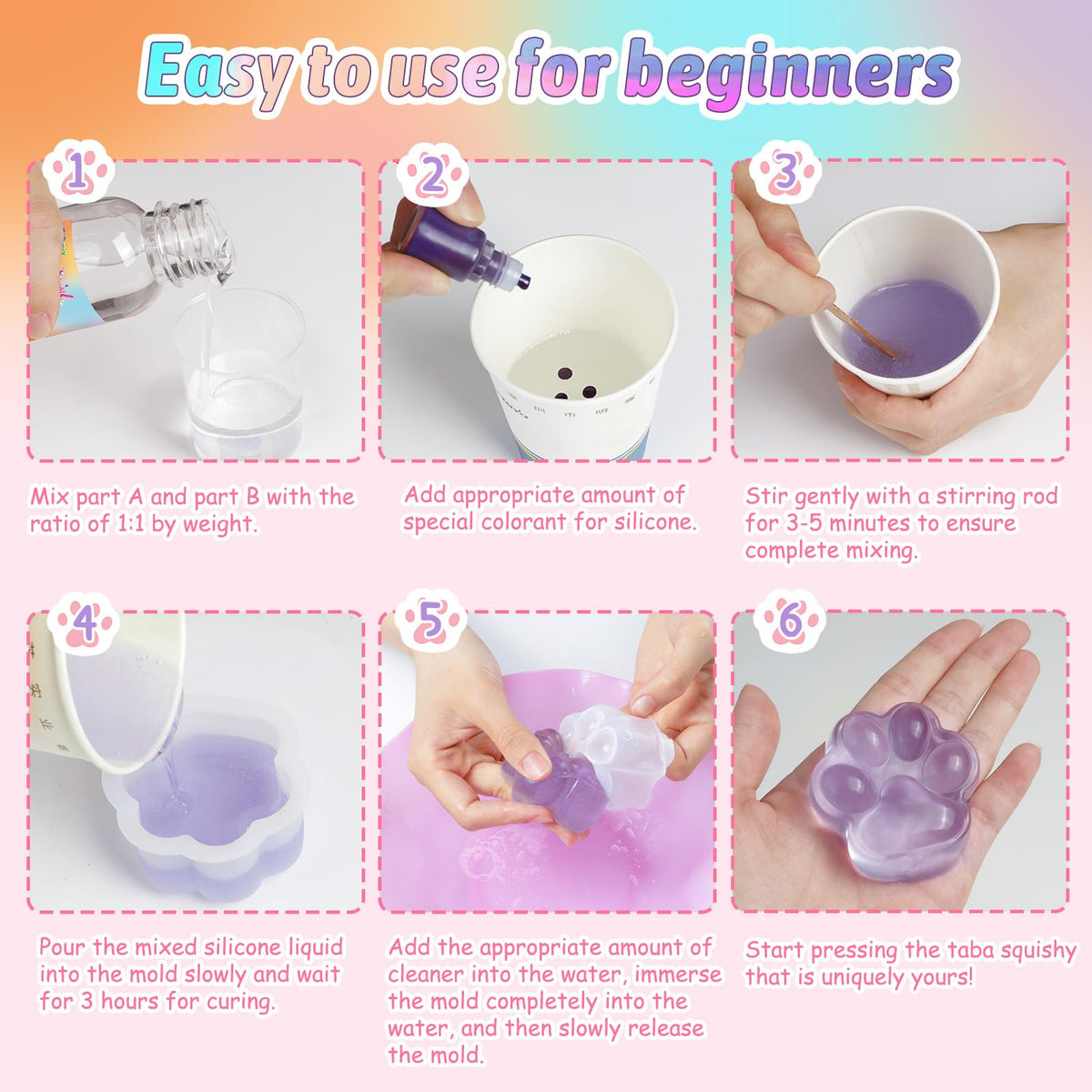 GiftmiyHime Taba Squishy Set measuring cup assists precise ratio.