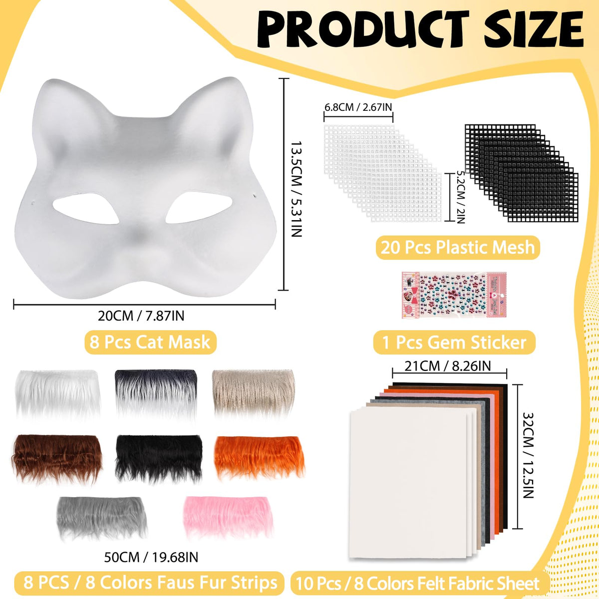 Giftota Therian mask kit faux fur color assortment for texture