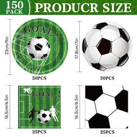 GiftPioneer soccer party dessert plates—compact, ideal for snacks and desserts.