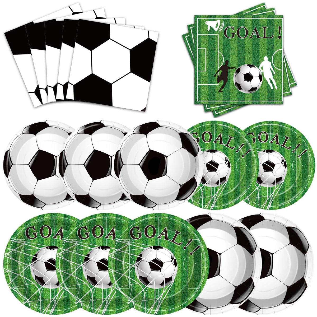 GiftPioneer soccer party dinner plates—durable, spill-resistant for game-day meals.