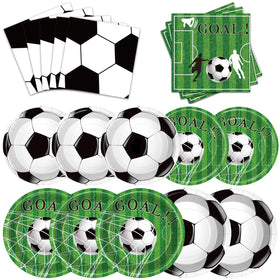 GiftPioneer soccer party dinner plates—durable, spill-resistant for game-day meals.
