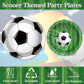 GiftPioneer soccer party folded napkins—two designs, absorbent for quick cleanups.