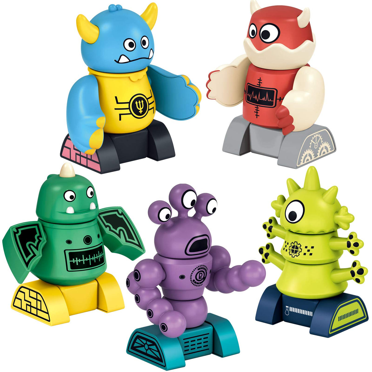 Gifts2U Magnetic Robots 35-piece set showcases colorful blocks for STEM play.