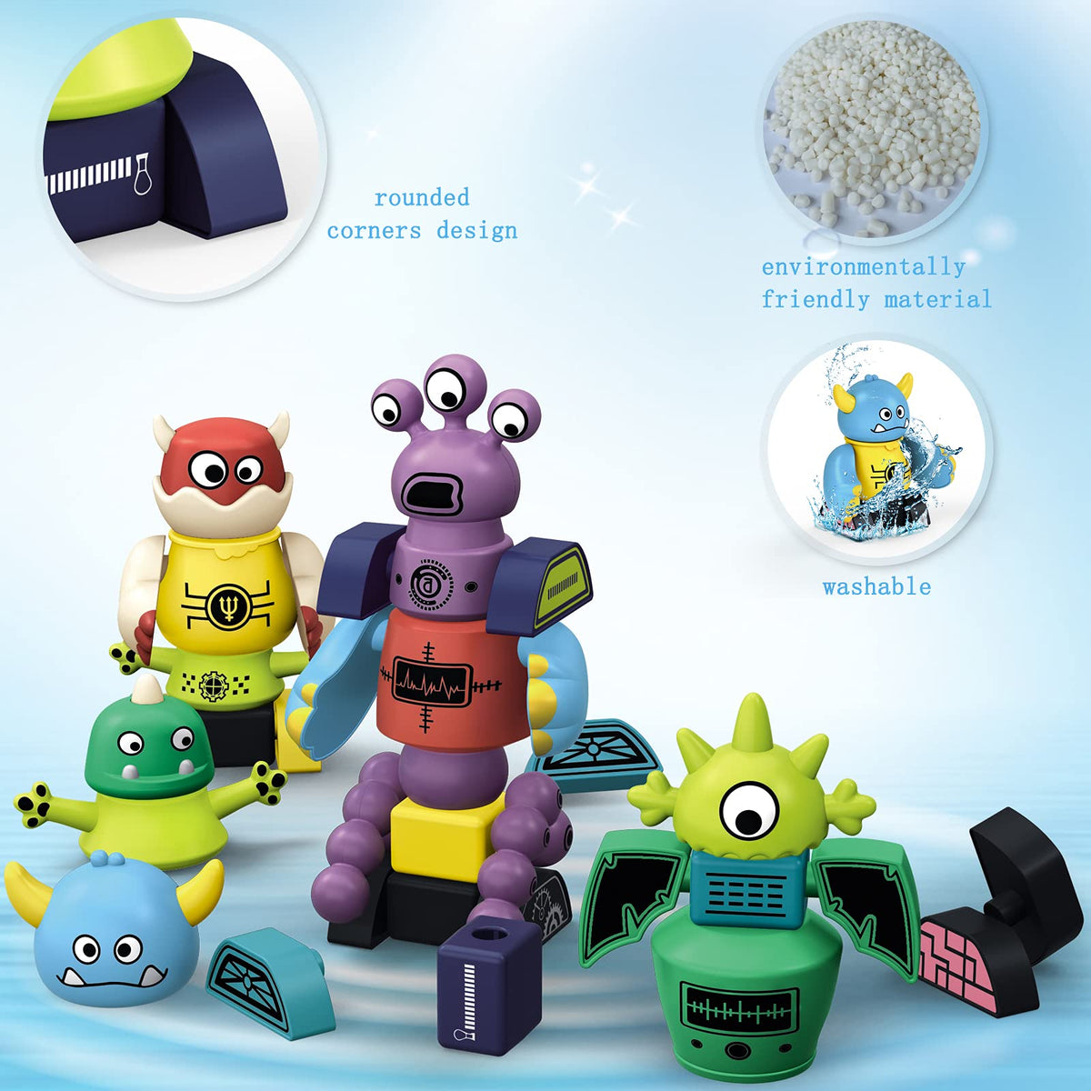 Gifts2U magnetic robots multi-monster designs encourage creative building and exploration.