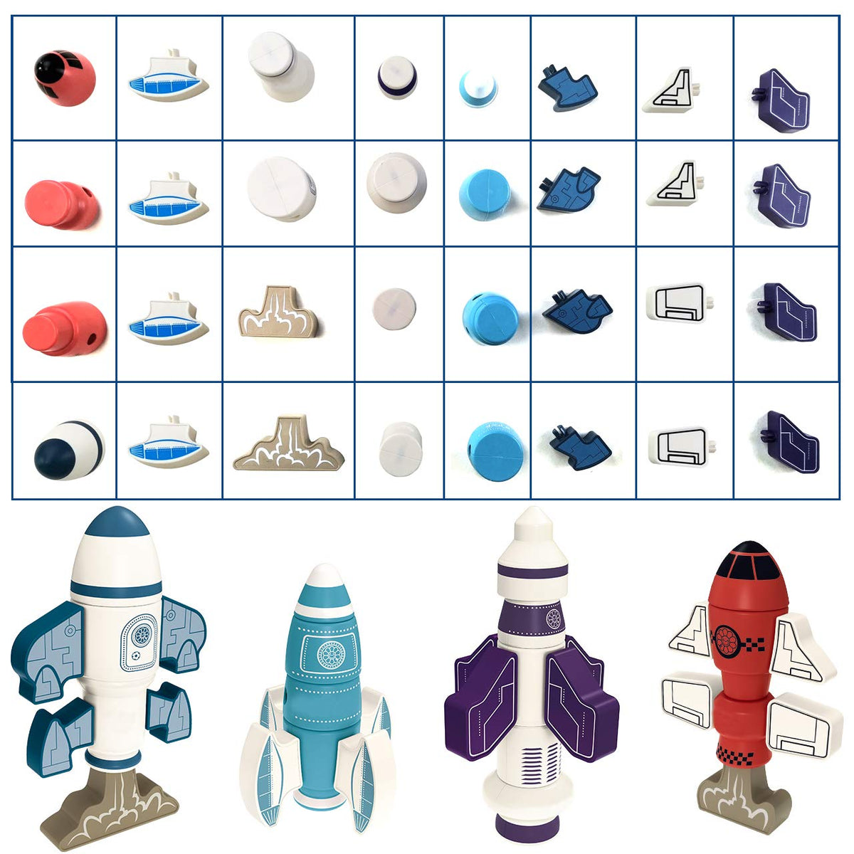 Gifts2U Magnetic Rockets Mars robot block for hands-on building fun