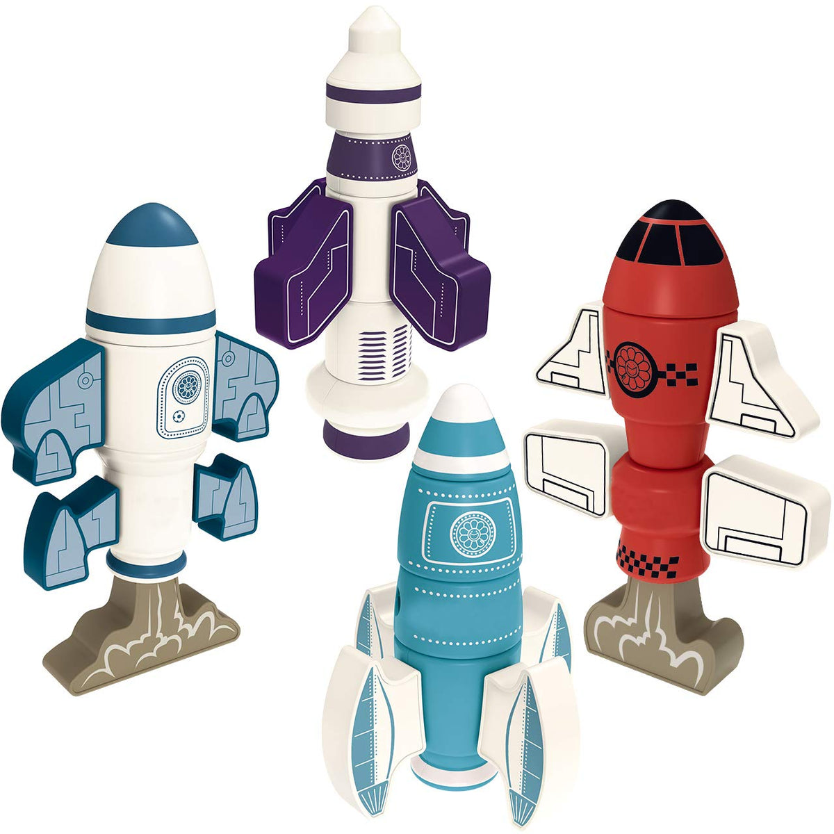 Gifts2U Magnetic Rockets Mercury robot block for imaginative STEM play