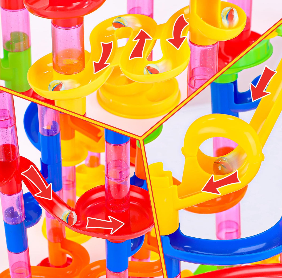 Gifts2U marble run toy colorful blocks inspire creative layouts