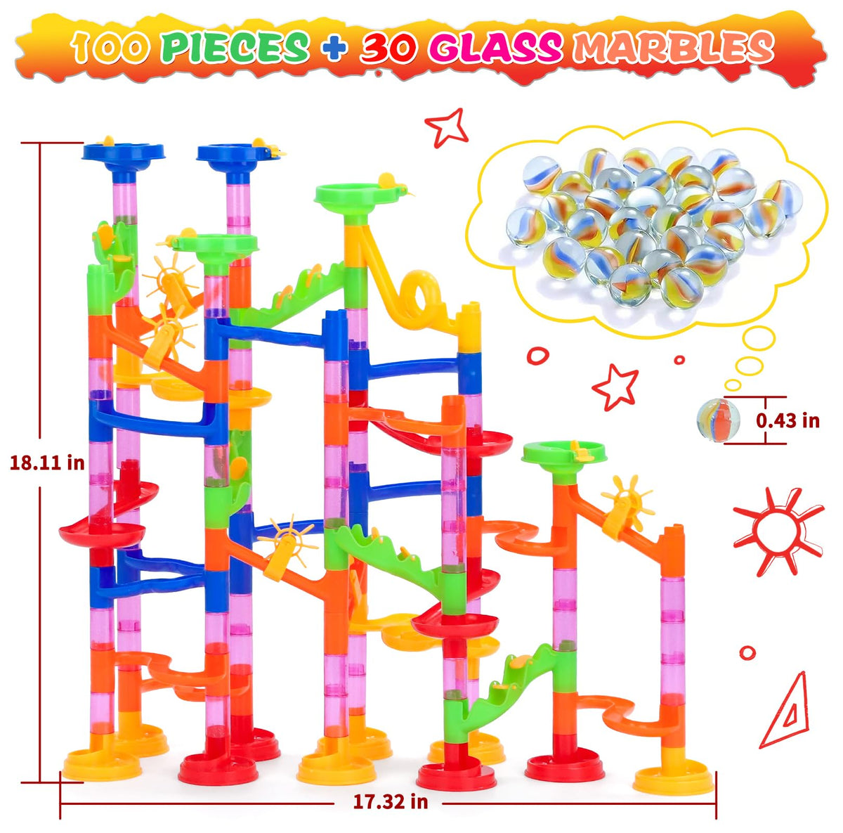 Gifts2U marble run toy connectors enable versatile track builds