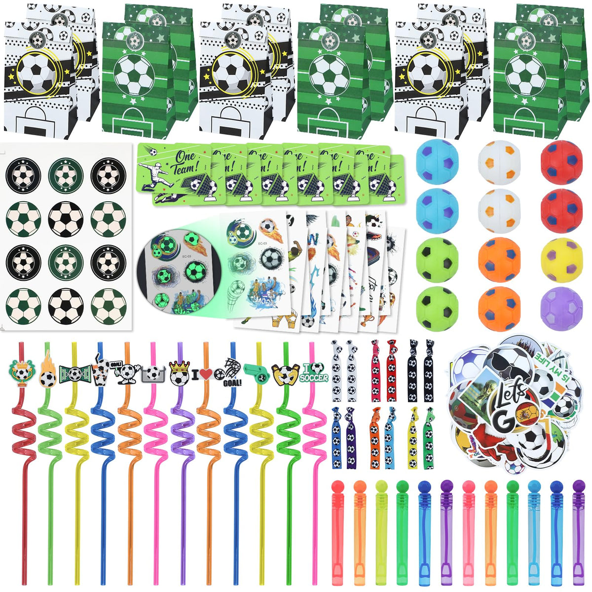 Gifts2U soccer goodie bags 12-pack for party favors and take-home gifts
