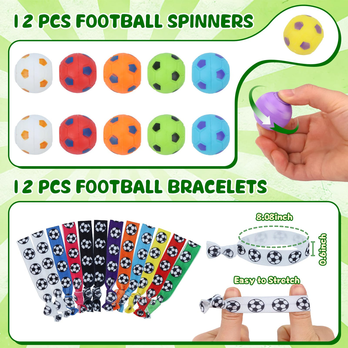 Gifts2U soccer wristbands 12-pack wearable team spirit for kids