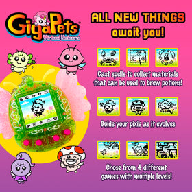 Giga Pets Green Pixie magic features let kids collect elements and cast spells