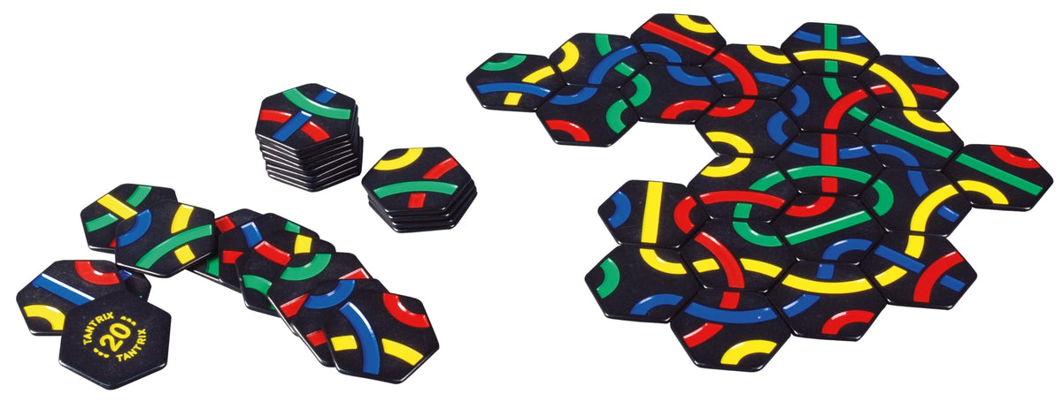 Gigamic Tantrix Strategy travel bag setup for portable puzzle fun.