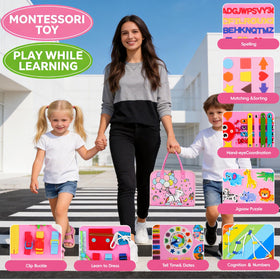 GiggleCraft Busy Board animals spark recognition and imaginative play.