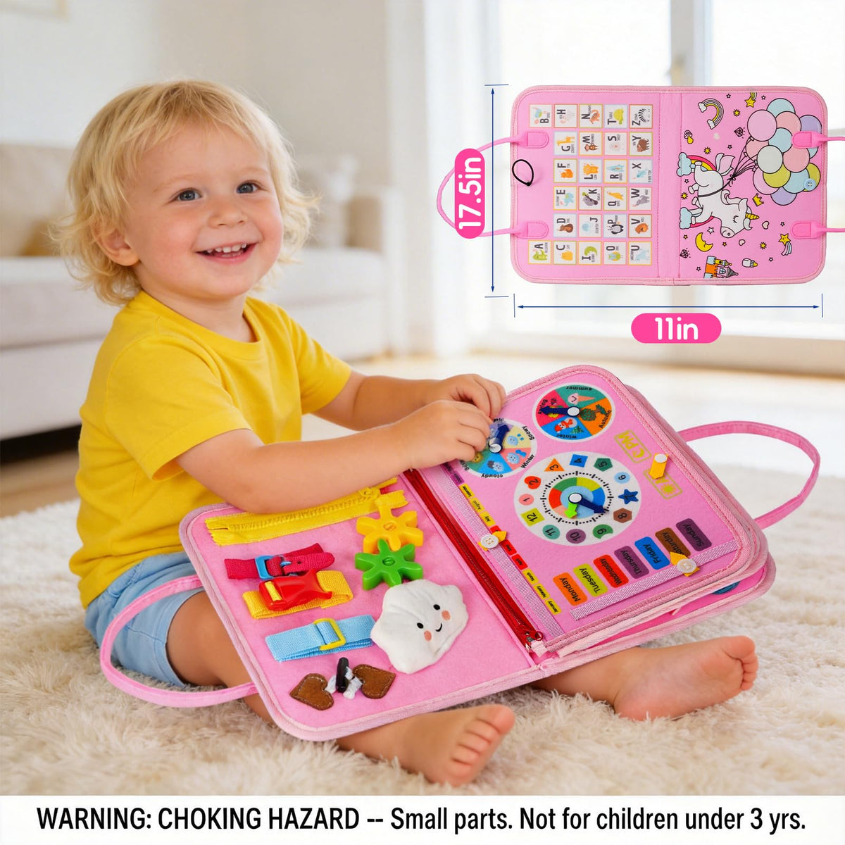 GiggleCraft Busy Board shoelaces improve threading and coordination.