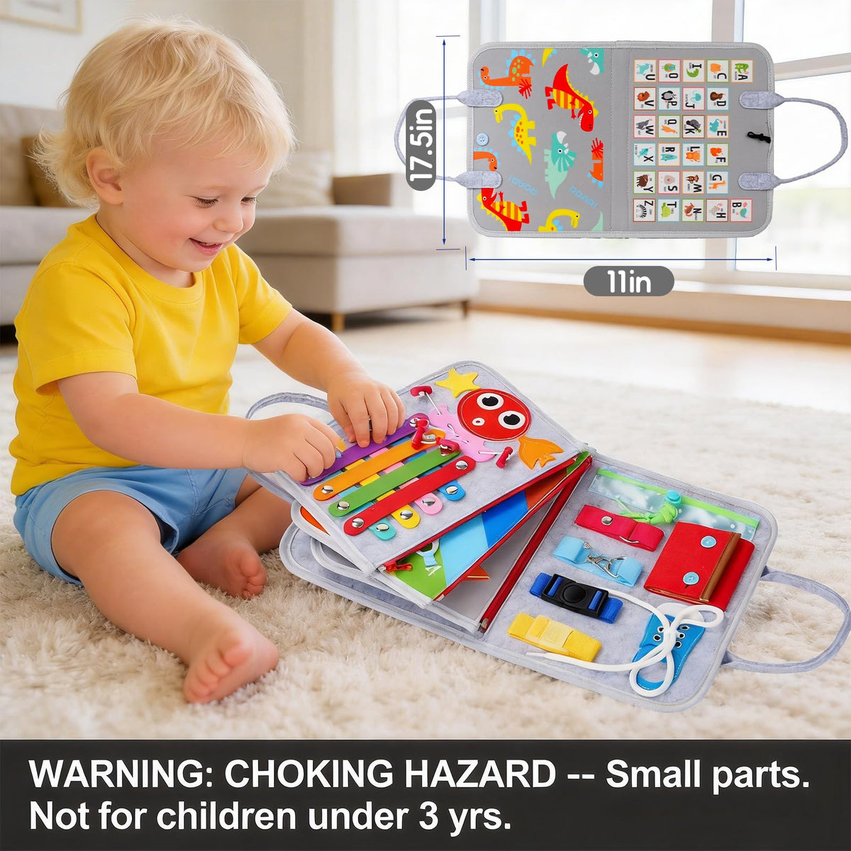 GiggleCraft Busy Board animals spark imagination with textures and recognition activities.