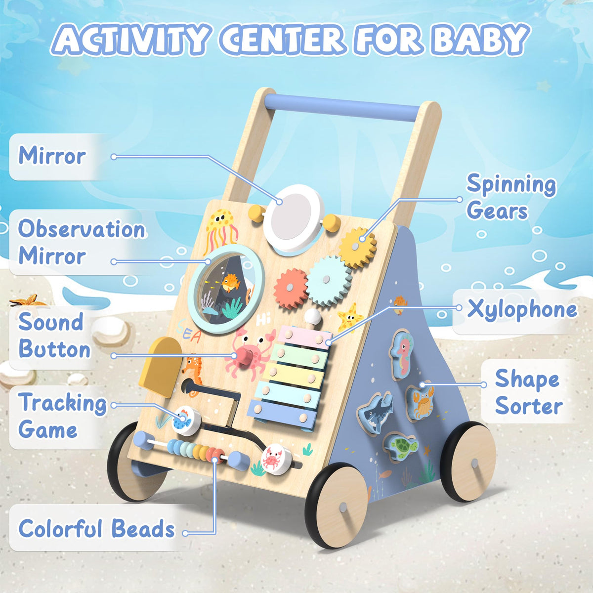 GiggleGems Ocean Walker mirror enhances self-awareness during first steps.
