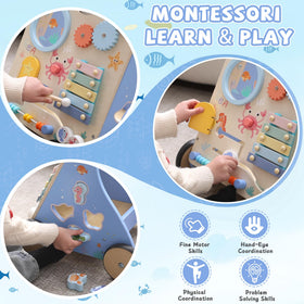 GiggleGems Ocean Walker shape sorter encourages problem solving.