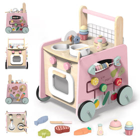 GiggleGems wooden baby walker 4-in-1 front view supports confident first steps