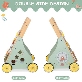 GiggleGems wooden walker adjustable handle supports growing toddlers and balanced practice.