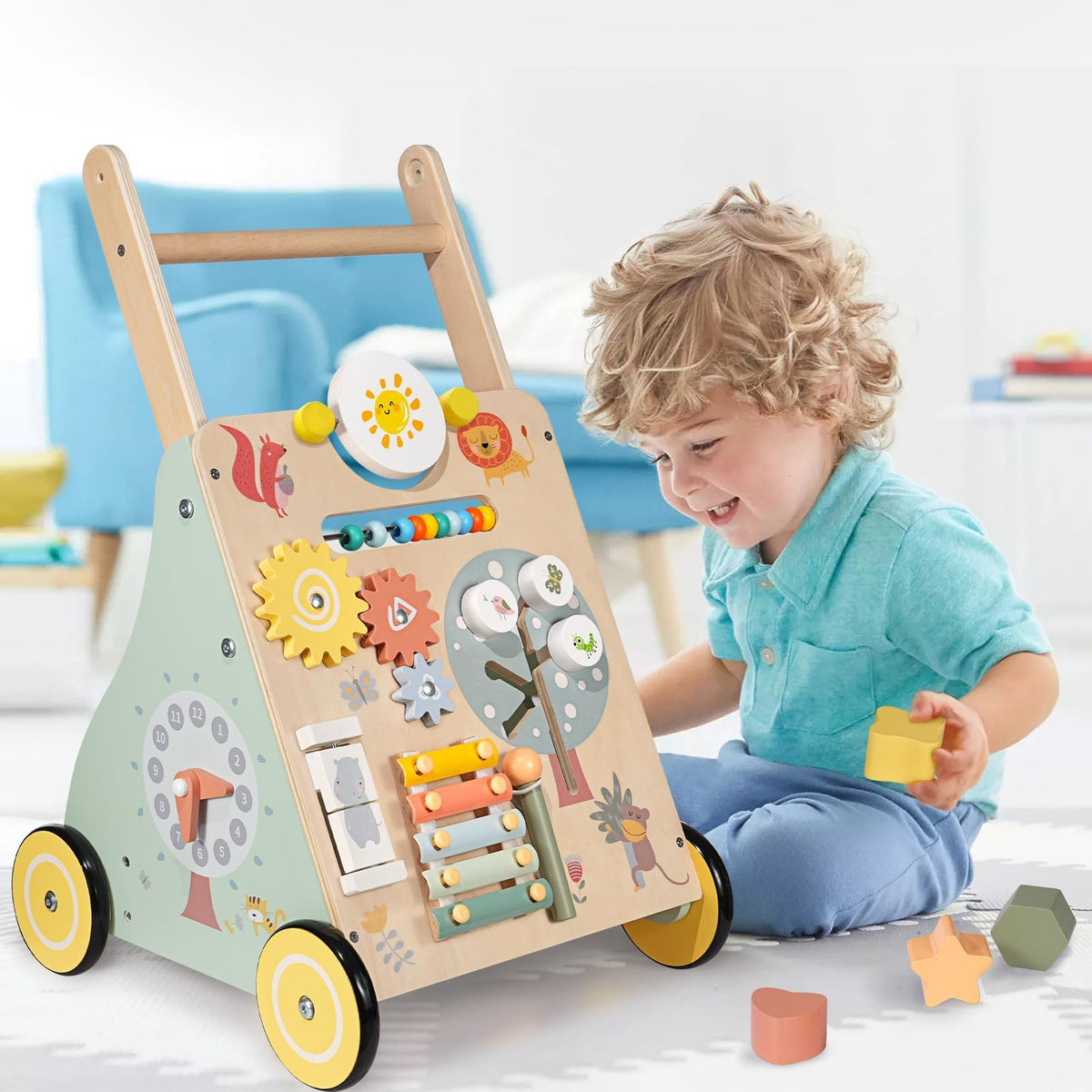 GiggleGems wooden baby walker ships gift ready for holidays and showers.
