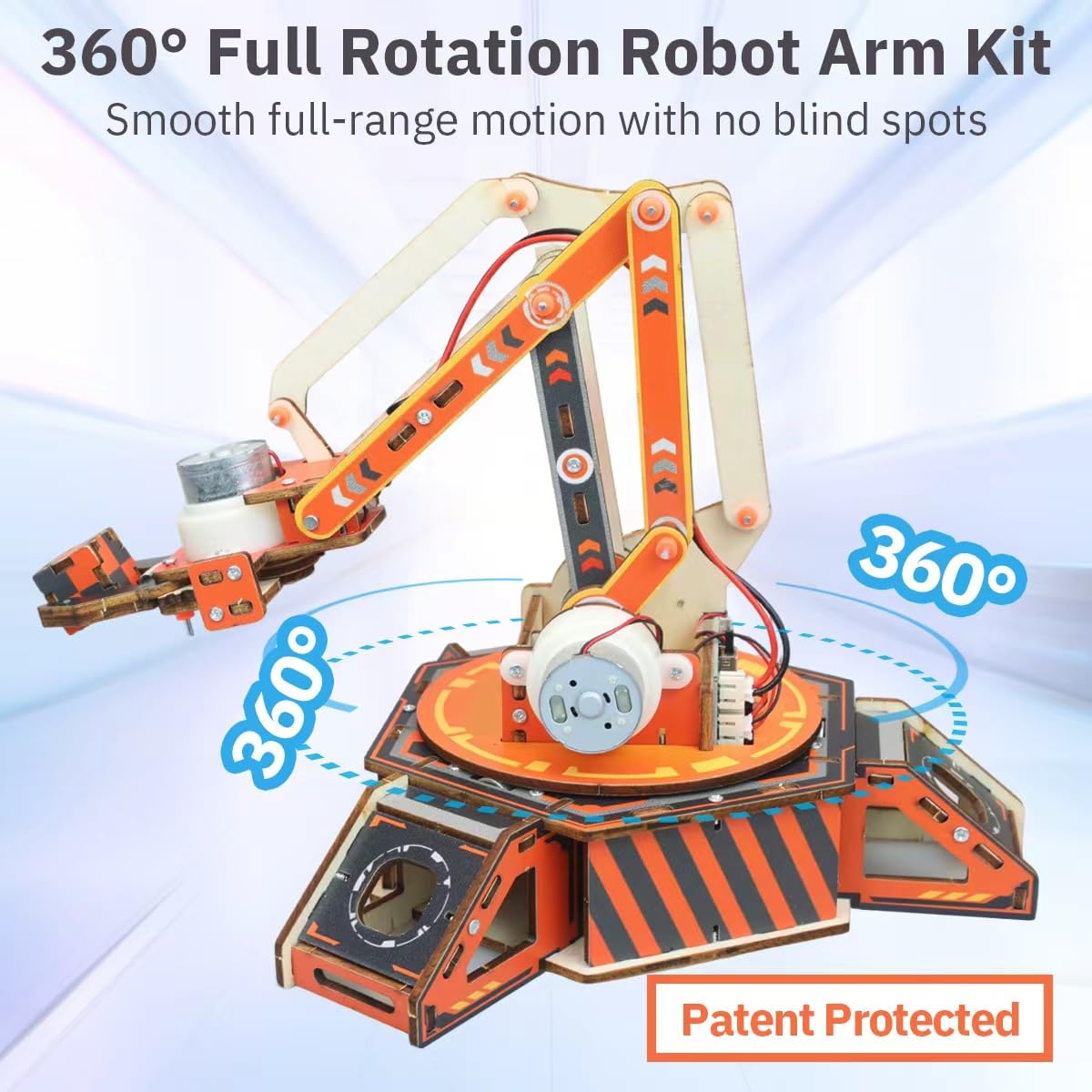 Giggleway robot arm kit easy-operation supports simple, intuitive control.