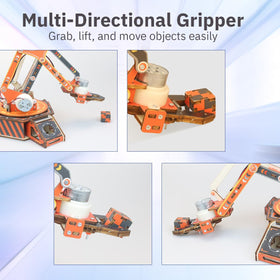 Giggleway robot arm kit wooden-design features sturdy wooden panels and UV finish.