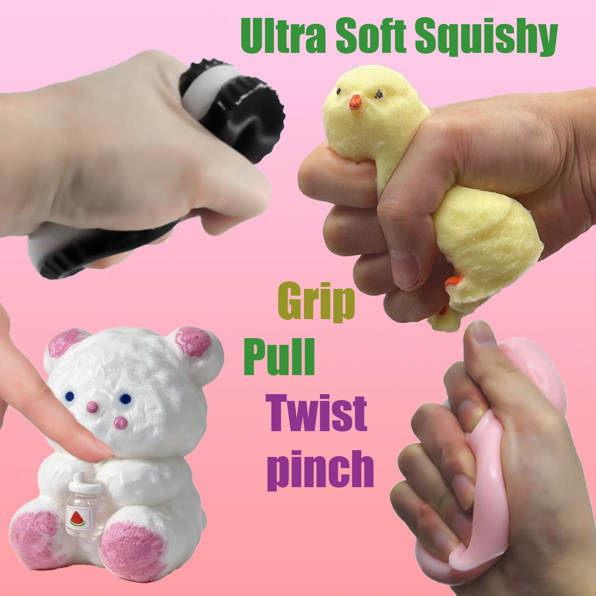 Gigididi squishy toys keychain squeeze toys – portable desk or bag-friendly set
