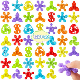 Gigilli 120pcs fidget spinners assortment for classrooms, vibrant colors invite prize-worthy play.