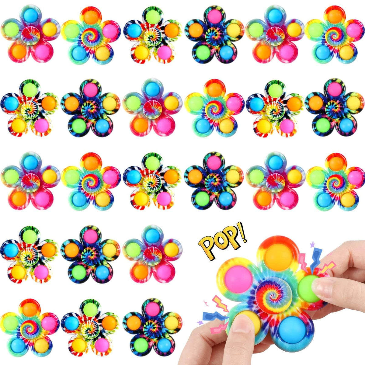 Gigilli 24-pack fidget spinners for party favors with colorful design
