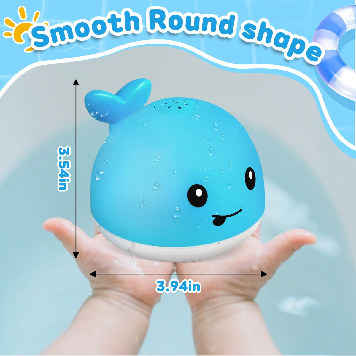 Gigilli baby pool toy whale for tub, pool, or shower play