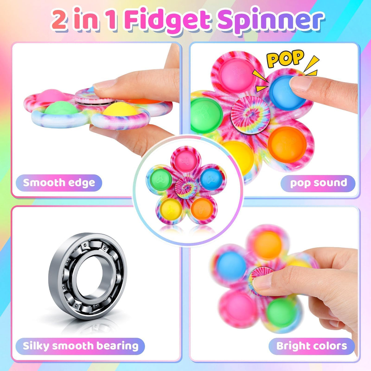 Gigilli portable spinner features quiet bubbles for discreet stress relief on the go.