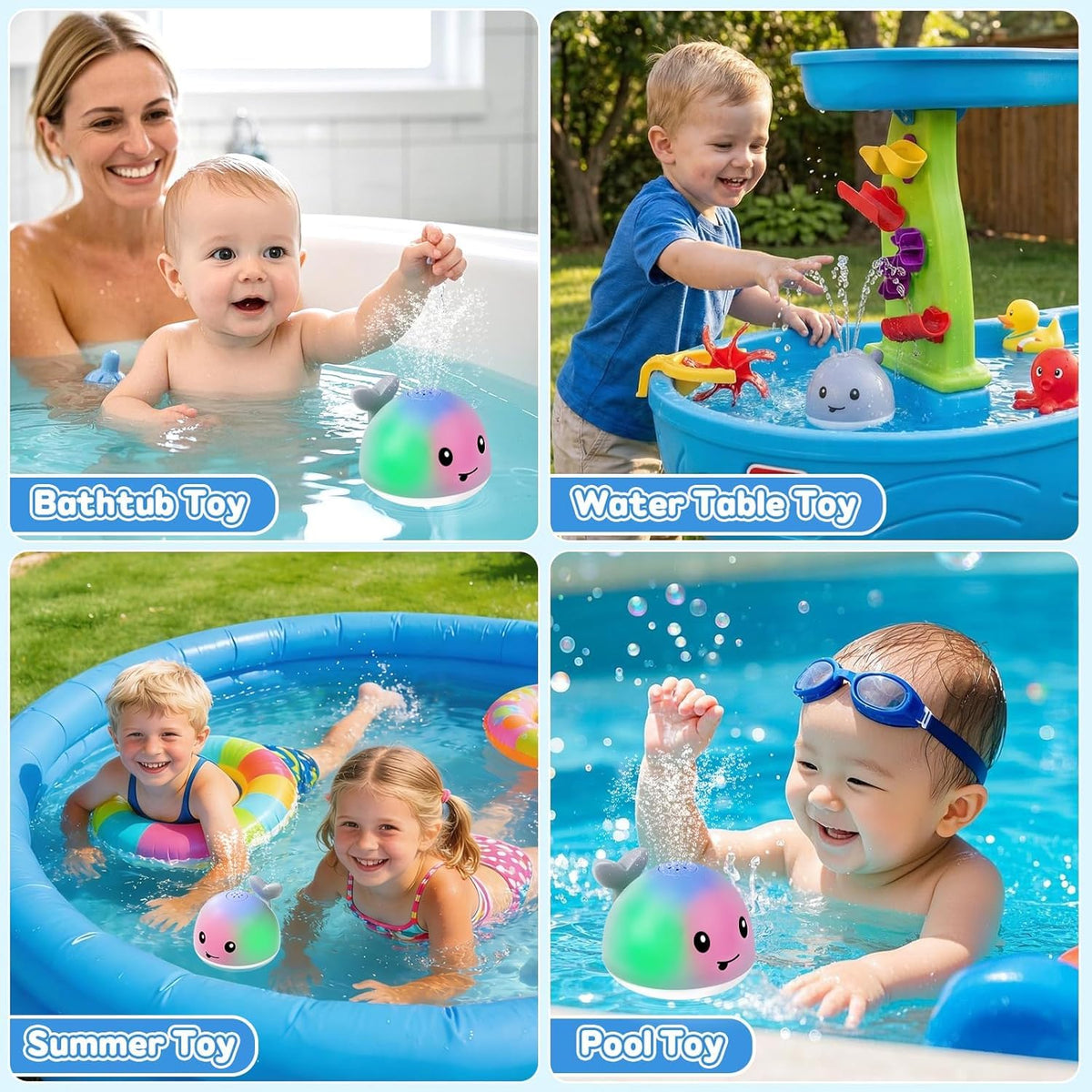 Gigilli waterproof battery whale toy protects against leaks during baths