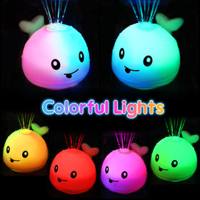 Gigilli whale bath toy light-up enhances playful bath moments.