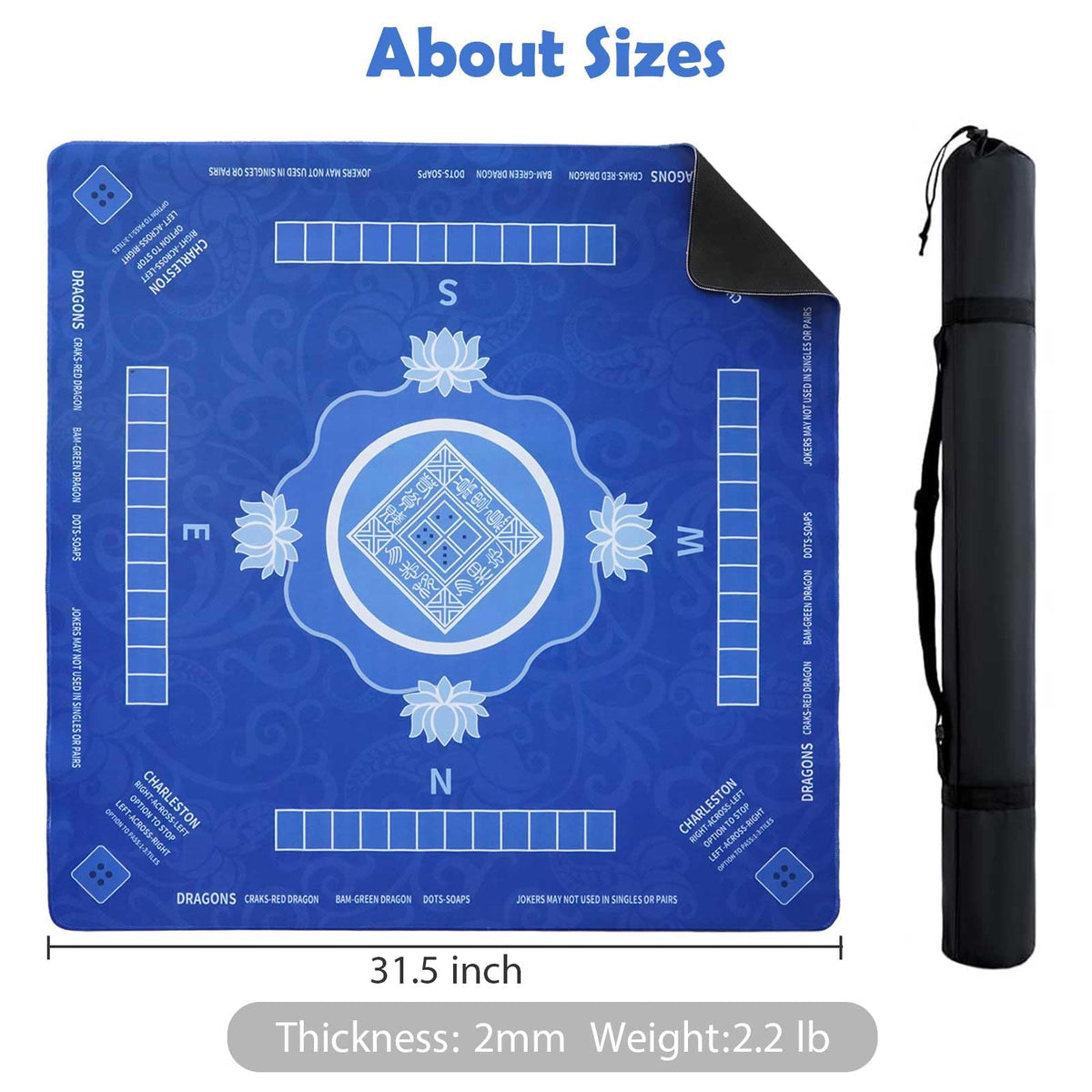 Gihunk Mahjong Mat 2 mm thick balances portability and durability.