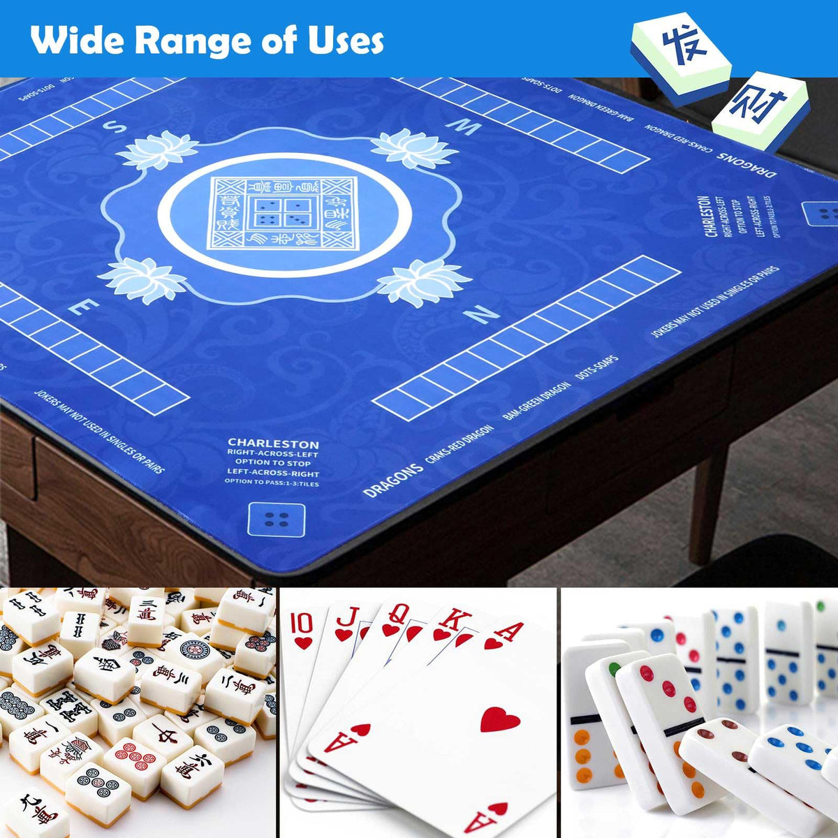 Gihunk Mahjong Mat suitable for mahjong, poker, cards and board games.