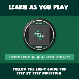 GiiKER Super Reversi puzzle mode displaying 500 setups to test strategy and foresight.