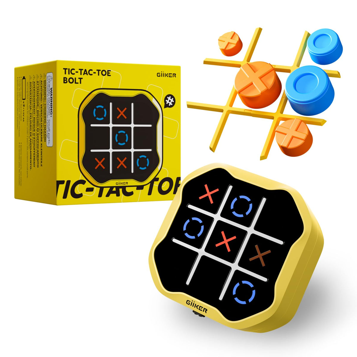 GiiKER Tic Tac Toe Bolt front view for portable on-the-go play.
