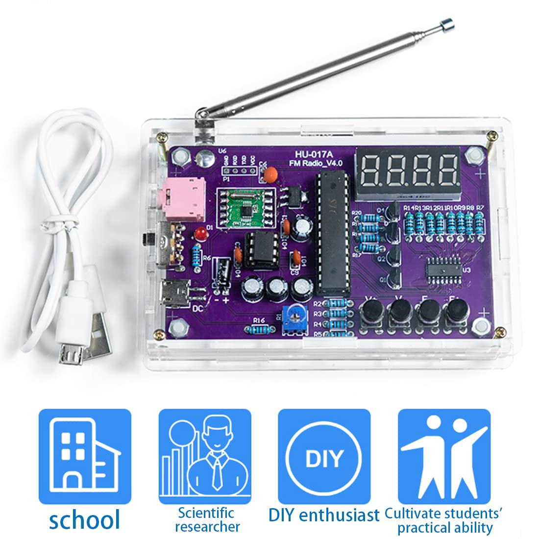 Gikfun FM Radio Kit beginner-friendly soldering practice system.
