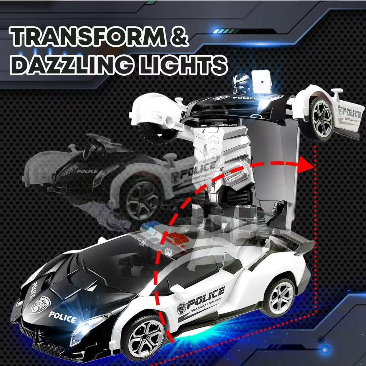 Gikimooy transforming RC car drift action demonstrates dynamic stunts