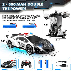 Gikimooy transforming RC car robot mode highlights imaginative play