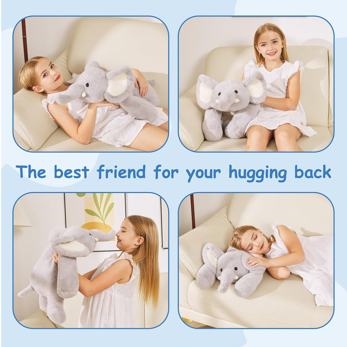 GILFWM elephant measures 25 inches for a substantial, comforting presence