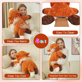 GILFWM Fox Plush-removable-cover image emphasizes easy washing and maintenance