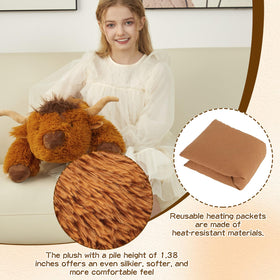 GILFWM Highland Cow weighted plush soft suede-like texture for comfort.