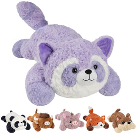 GILFWM weighted raccoon plush with front view offering a comforting hug and plush softness.