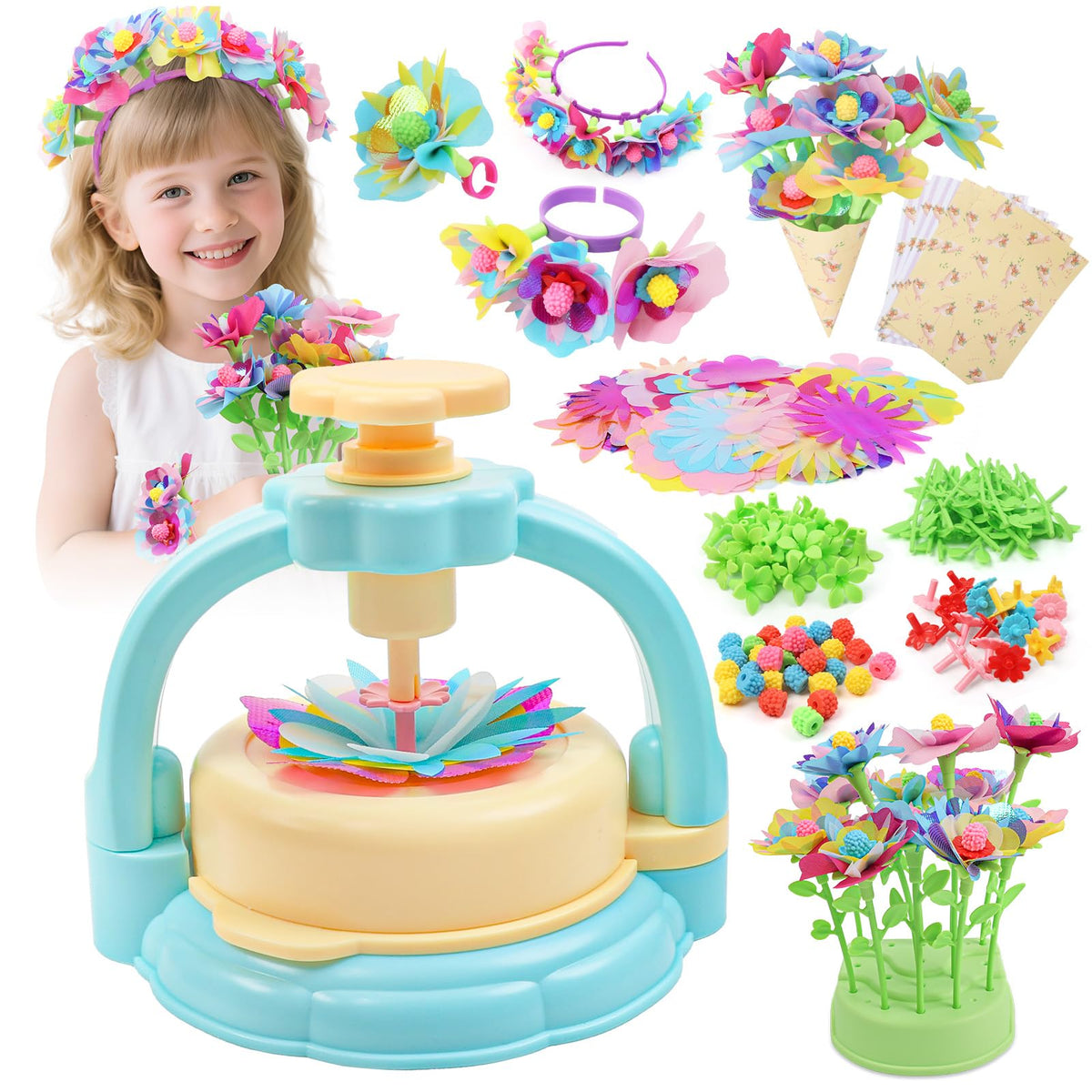 GILI Flower Craft Kit box with blooming fabric flowers for creative play