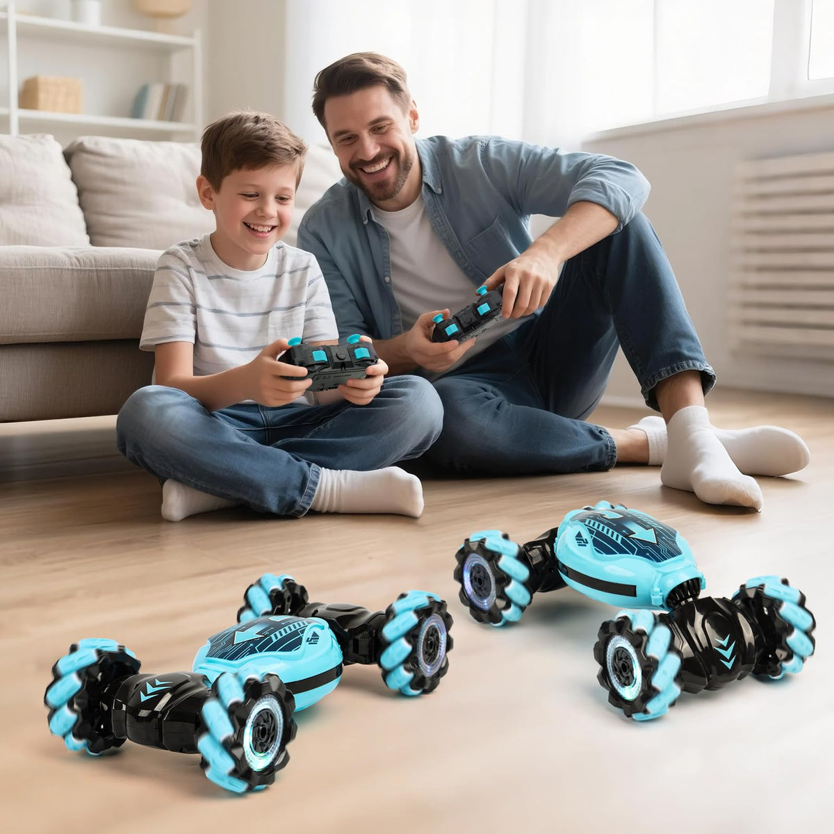 GILI Gesture Sensing RC Stunt Car LEDs in action for night play