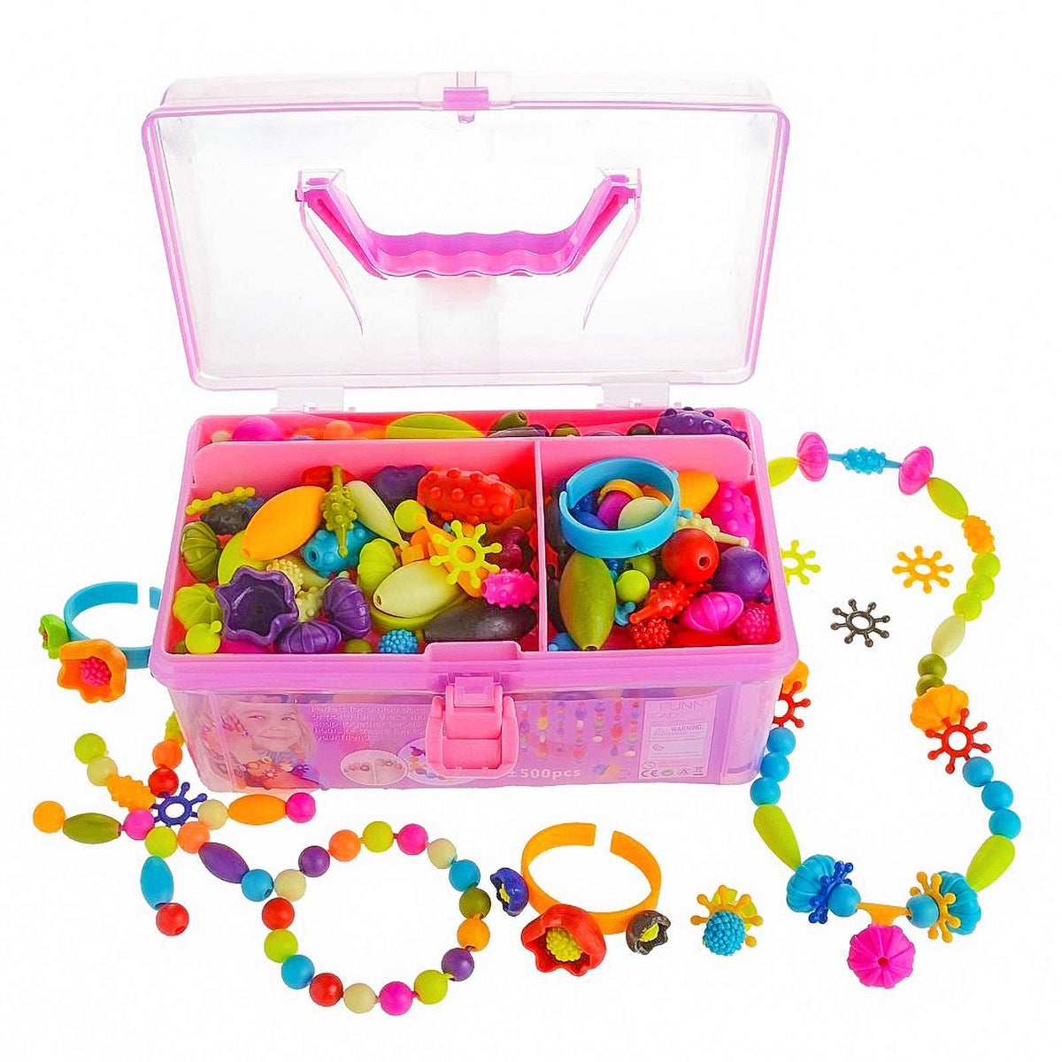 GILI Pop Beads packaging display illustrating a colorful jewelry crafting kit for kids