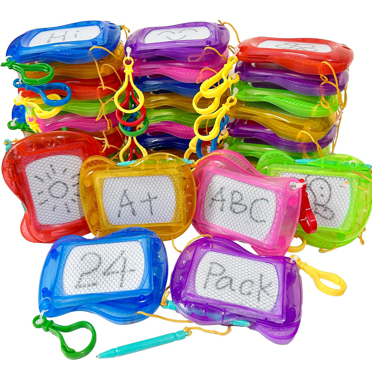Giliger mini magnetic drawing board keychain attached to a backpack for mess-free doodling